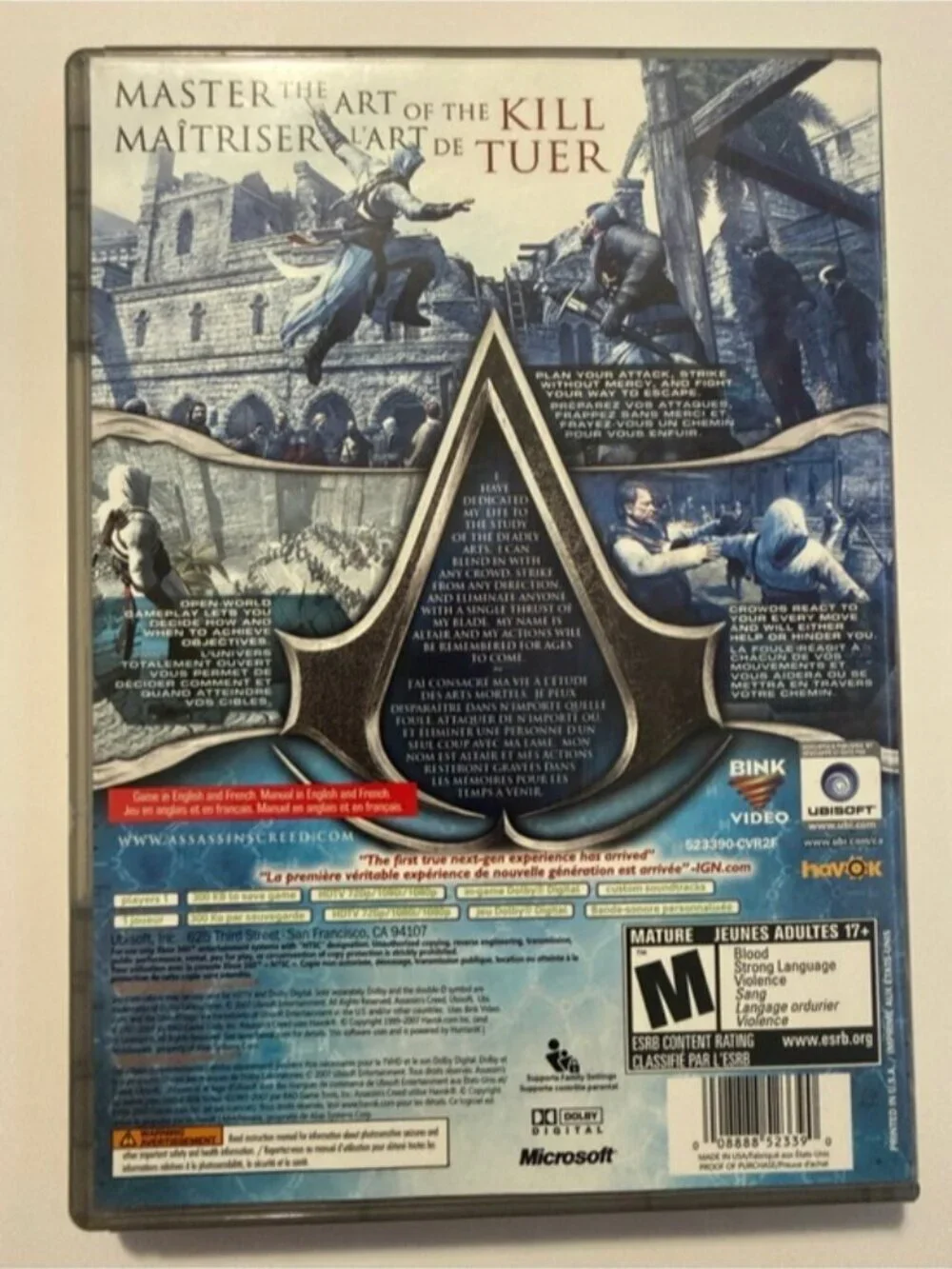Assassin’s Creed (Platinum Hits) – Xbox 360 (Complete w/ Case & Disc)
